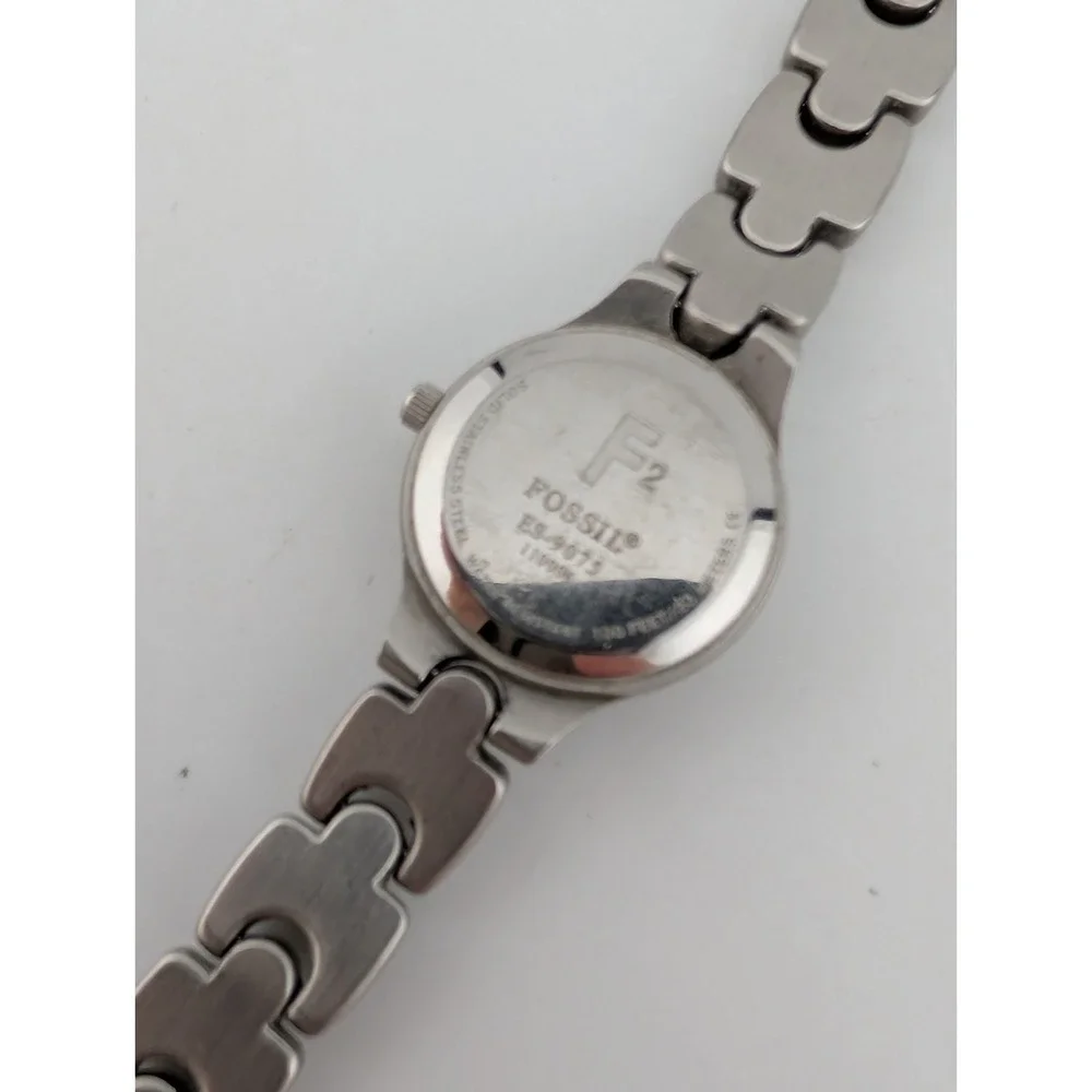 FOSSIL F2 Watch Women 22mm Case Blue Dial Silver 6.5